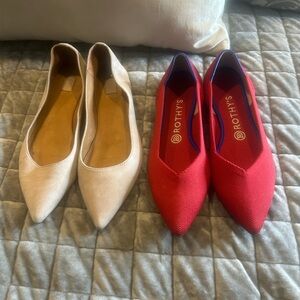 Rothy's Women's Red and Frye cream Flats